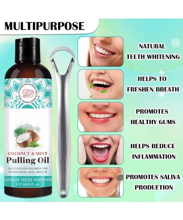 Let's Joy Brightening Oil Mouthwash 8 fl oz - Coconut & Peppermint Oil for Fresh Breath Gum Health & Whiter Teeth - Buy Online on GoSupps.com