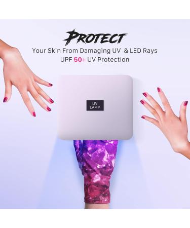 Gel Nail Manicure Anti-UV and Sunblock Protection Shield Gloves - Water Resistant UV Gloves for Gel Manicures to use with UV and LED Dry Lamps (Chains of Love Print) Black - Buy Online on GoSupps.com