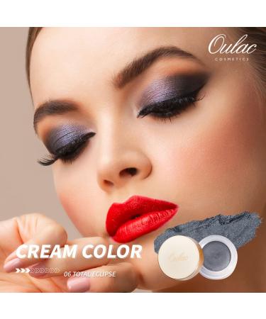 Oulac Shimmer Grey Cream Eyeshadow - Waterproof Glitter Eye Shadow - Moisturizing Formula - Easy to Blend - 0.42 oz - Total Eclipse (06) - Buy Online on GoSupps.com