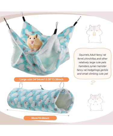 Small Pet Cage Hammock & Tunnel Set - Guinea Pig, Ferret, Rat, Chinchilla Sleeper Accessories (Green) - Buy Online on GoSupps.com