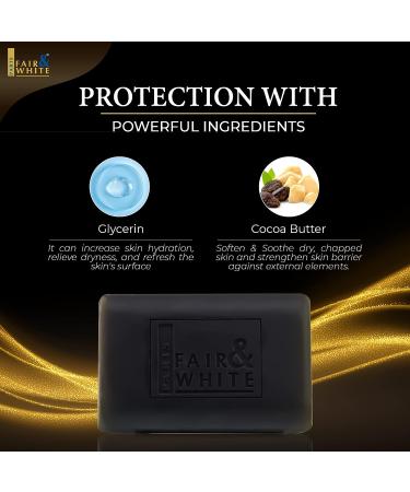 Fair & White So Original Black Soap - 7 fl oz / 200g | Moisturizing Hand Soap for Soft Skin | Natural Body Cleanser with Glycerin & Cocoa Butter - Buy Online on GoSupps.com