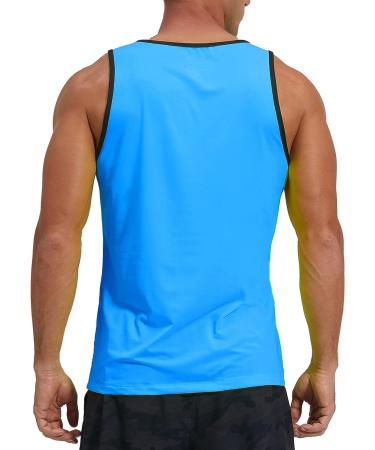 KPSUN Men's Quick Dry Sports Tank Top - Sky Blue, Large | Gym, Beach, Running Workout Shirt - Buy Online on GoSupps.com