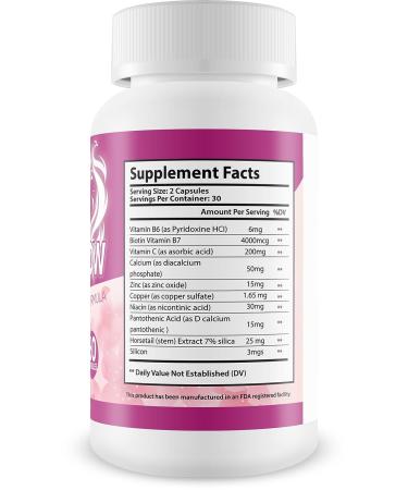 New Glo Hair Grow - Biotin Hair Growth Supplement for Strong & Beautiful Hair - Promotes Faster Growth & Longer Length - Women's Hair Growth Formula - Buy Online on GoSupps.com