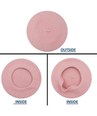 Gllutt Women Wool Beret Hat - French Style Pink Beret for Chic, Classic Look - Buy Online on GoSupps.com