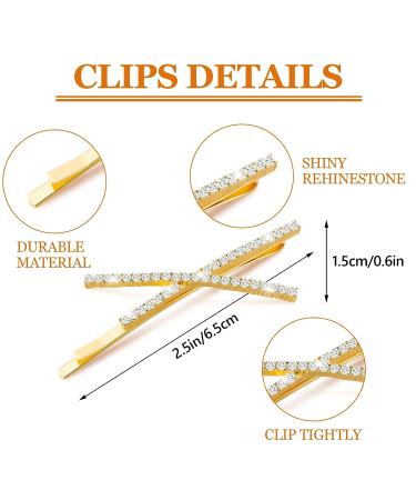 10-Piece Rhinestone X-Shaped Hair Pins | Cute & Shiny Hair Accessories for Women & Girls - 2 Colors - Buy Online on GoSupps.com