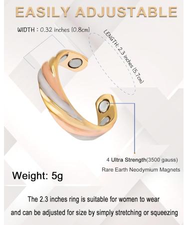 Buy 2x Pure Copper Magnetic Rings | Three-Color Audio Magnetic Ring with 4 Magnets | Ideal Gifts | International Shipping - Buy Online on GoSupps.com