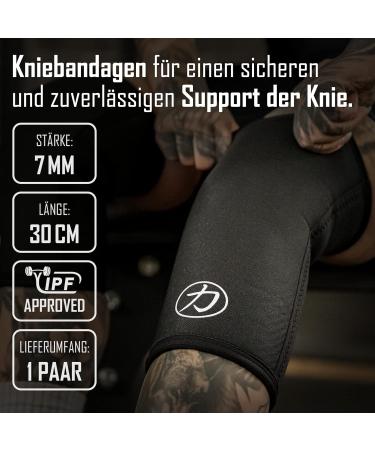 Strength Shop 7mm Neoprene Knee Sleeves for Men & Women - Black IPF Approved Durable & Tear-Resistant for Powerlifting & Strength Training (1 Pair) - Buy Online on GoSupps.com