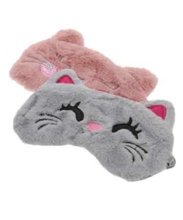 2pcs Sleep Mask Breathable Face Mask Eye Block Out Light Cartoon Blindfolds Satin Eye Planes for Kids Face Mask for Kids Sleeping Blindfold Cover Girl to Sleep Koala Plush 1 Count (Pack of 1) Assorted Color B