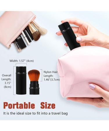 JewelryWe 3-Piece Retractable Kabuki Brush Set - Soft Synthetic Hair Makeup Brushes for Powder Products - Buy Online on GoSupps.com
