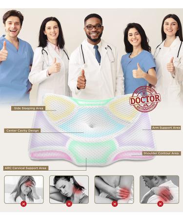 Orthopedic Osteo Cervical Pillow for Neck Pain Relief | Memory Foam with Cooling Case | Adjustable Support for Side Back Stomach Sleepers - Queen Size - Buy Online on GoSupps.com