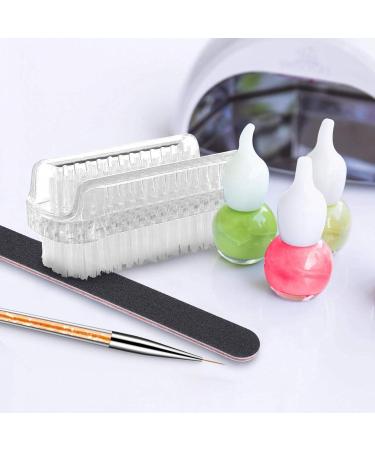 Toatelu 15-Piece Double-Sided Hand Brush Set - Hard Bristle Nail & Hand Washing Brushes for Bathroom Toilet Sink & Workshop (Transparent 8.5x3.5cm) - International Shipping Available - Buy Online on GoSupps.com