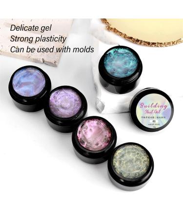 Nail Gel for Art - 5 Color Holographic Extension Gel for DIY Nail Salon & Home Use - Buy Online on GoSupps.com