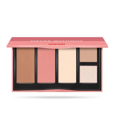 Pupa Contouring Bronzer Palette Never Without - Face Highlighter. Cream Concealer. Contouring Bronzer and Blush (001 Light Skin)
