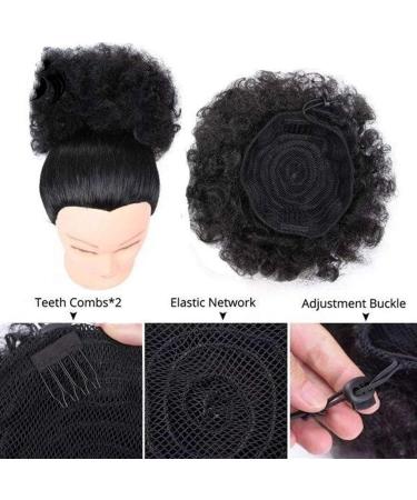 Hair Bun Hairpiece for Women Synthetic Hair Short Kinky Curly Bun Hair Pieces Afro Puff Drawstring Ponytail Extension Clip in Hair Extension Hairpieces for Women Hair Chignons(1BT0906) 1 PC 1BT0906 - Buy Online on GoSupps.com