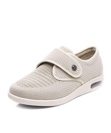 MisFun Diabetic Shoes for Women Diabetic Shoes for Men Comfort Diabetic Shoes for Men Breathable Be Applicable for Swollen Feet Diabetic & Edema 9.5 Beige