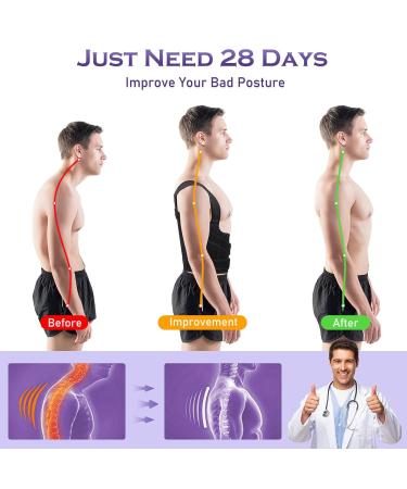 Kungfuren Posture Corrector Brace - Adjustable Back Support for Men and Women - Pain Relief - Dark Black (M) - Buy Online on GoSupps.com