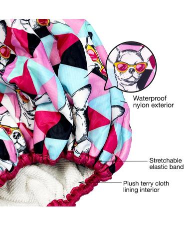 Reusable Nylon Shower Cap - Oversized, Waterproof, Reversible Hair Cap for All Lengths | Socialite Ay Chihuahua - Buy Online on GoSupps.com
