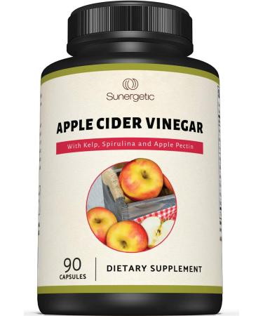 Premium Apple Cider Vinegar Capsules  Includes Apple Pectin Spirulina & Kelp  ACV to Help Support Overall Wellness  Powerful Apple Cider Vinegar Pills  90 Apple Cider Vinegar Capsules
