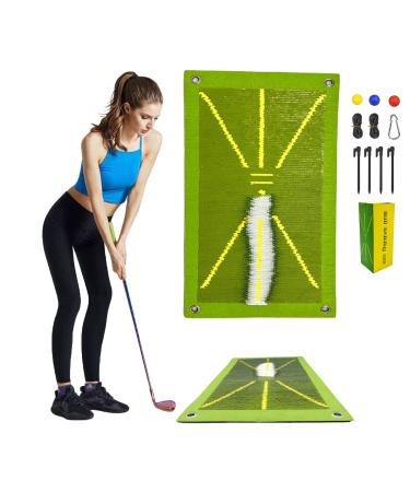 Golf Mat Practice Outdoor/Indoors, That Shows Swing Path - Golf Hitting Mats - for Detection, Training Aid Equipment with Feedback Instantly