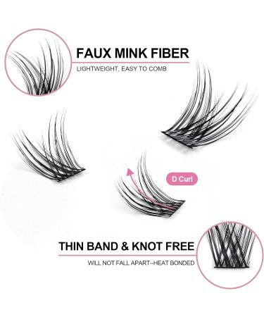 168 Pcs Cluster Eyelash Extensions Kit | DIY Lashes Extension Kit with Bond & Seal | Individual Lashes Kit for Home | 9-16mm Mixed Wide-stem Cluster Lash | Includes Applicator | 1 Count - Buy Online on GoSupps.com