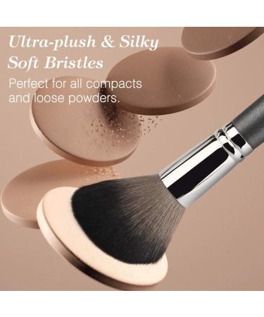 Professional Highlighter Makeup Brush Luxspire Kabuki Blush Brush Wooden handle Soft Mineral Powder Foundation Brush Blending Contouring Brush - Black - Buy Online on GoSupps.com