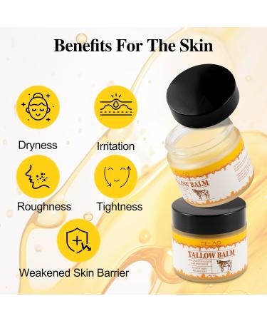 Beef Tallow & Honey Balm - All-Natural Moisturizer for Face & Body | 100% Grass Fed Tallow & Raw Wild Honey 2 OZ - Buy Online on GoSupps.com