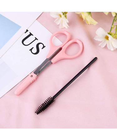 11pcs Curved Craft Scissors Set | Stainless Steel Beauty Tools & Eyelash Grooming Kit for Perfect Makeup | Pink Outfit - Buy Online on GoSupps.com
