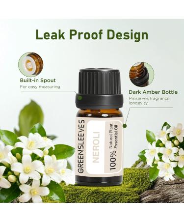 GREENSLEEVES Neroli Essential Oil 10ml Pure Plant-Based Fragrance Oil for Aromatherapy Essential Oils for Diffuser Air Freshener Massage Bath Bomb Scented Candle Soap Making - Buy Online on GoSupps.com