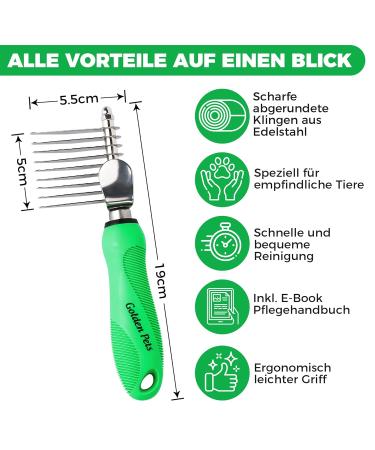 Golden Pets Devilzer Kamm | Dog & Cat Brush for Medium to Long Hair | Perfect for Small to Large Animals | Rounded Tines | Free Nursing Directory Included - Buy Online on GoSupps.com