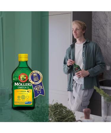Mollers | Omega 3 Cod Liver Oil | Omega-3 Dietary Supplements with EPA DHA Vitamins A D and E | Superior Taste Price | 166 Year Old Brand | Lemon | 500ml - Buy Online on GoSupps.com