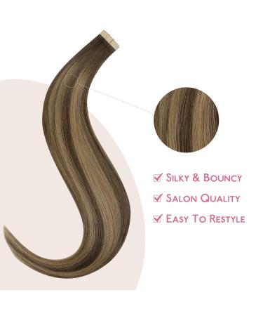 Shop Salife Tape Extensions - 10pcs Real Hair Balayage #4/27/4 Chocolate Brown to Caramel Blonde 20g 25cm Invisible Extensions - Buy Online on GoSupps.com