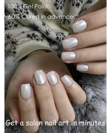 TrueShei Nail Foils | 20PC White Pearl Shimmer Gel Nail Stickers | UV Gel Nail Film & Self-Adhesive Gellack Wraps for Stunning Nails - Buy Online on GoSupps.com