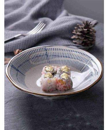 Northern Europe Japanese Creative 8 Inch Ceramic Fruit Bowl Salad Noodle Dessert Bowl Home Rice Bowl Shallow Bowl Tableware Kitchenware Onecolor - Buy Online on GoSupps.com