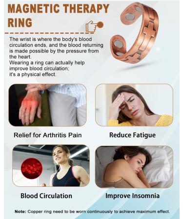 EnerCoppeX Copper Magnetic Ring for Women Lymphatic Drainage Adjustable Ring 3500 Gauss Magnet (CPR-0959) - Buy Online on GoSupps.com