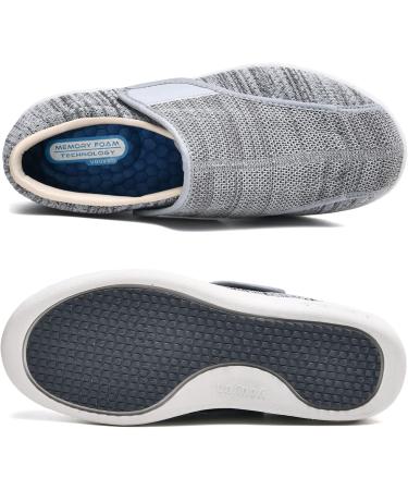 SDEQA Men's Adjustable Wide Fitting Diabetic Edema Walking Shoes - Breathable, Plantar Fasciitis Relief, Memory Foam Slippers - Size 8.5 - Buy Online on GoSupps.com