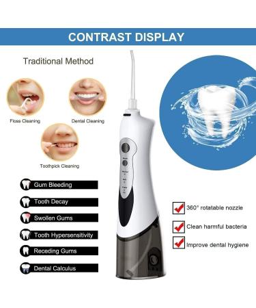 Buy Portable Cordless Water Flosser - 3 Modes 4 Jet Tips IPX7 Waterproof - Ideal for Travel & Easy Cleaning - Buy Online on GoSupps.com