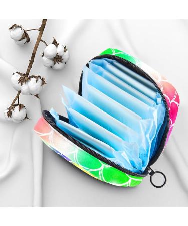 Women s Travel Makeup Organizer with Menstrual Cup Pocket - Big Capacity Rainbow Bandage Storage - 4.7x6.6x6.6 in - Buy Online on GoSupps.com