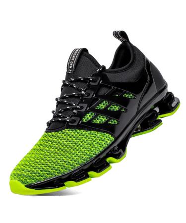 SKDOIUL Sport Running Shoes for Mens Mesh Breathable Trail Runners Fashion Sneakers 10.5 8066-green