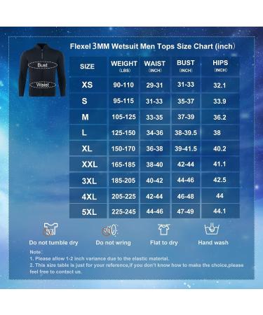 FLEXEL 3mm Neoprene Wetsuit Top with Front Zipper | Diving, Snorkeling, Surfing, Kayaking | 3X-Large Men/Black - Buy Online on GoSupps.com