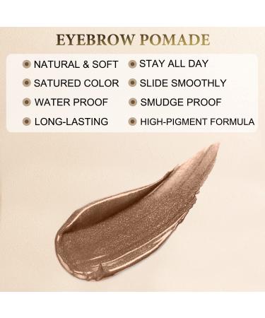 Eyebrow Stamp Stencil Kit with Waterproof Pencil, Pomade, 20 Stencils, and Dual-ended Brush - Soft Brown - Buy Online on GoSupps.com