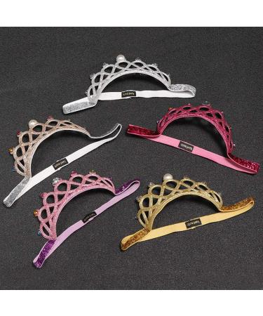 Buy BJ-SHOP Girls Crown Set - Sparkling Princess Tiara & Elastic Hairband - 5 Piece Tiara Accessories for Kids - Buy Online on GoSupps.com