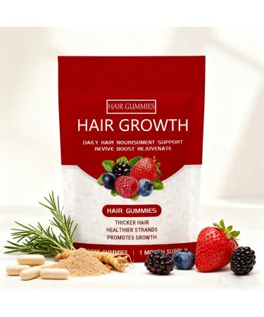 RCSCBC Lumin Hair Growth Gummies Hair Growth Gummies for Black Women Supports Thicker Stronger & Healthier-Looking Hair Mixed Berry Flavor 60 Gummies (1Bag)