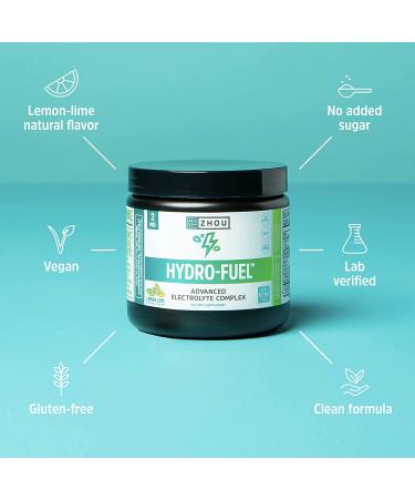 Zhou Nutrition Hydro-Fuel Electrolyte Complex - Lemon Lime 6.1 oz (174 g) for Optimal Hydration - Buy Online on GoSupps.com