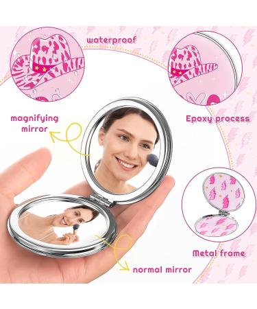 6 Pink Preppy Compact Mirrors for Purse - Double Sided Makeup Mirror - Travel Friendly - Buy Online on GoSupps.com