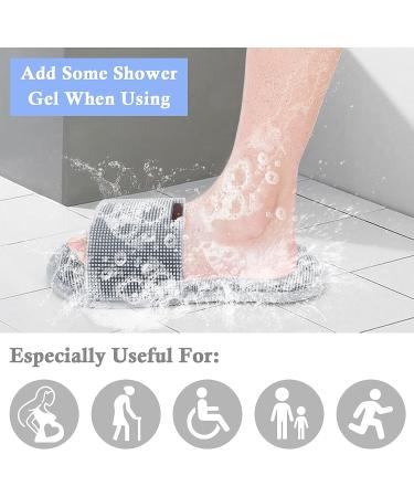 Globalstore Shower Foot Scrubber - Non-Slip Exfoliating Bath Accessory with Soft Silicone Bristles for Clean and Smooth Feet - Grey - Buy Online on GoSupps.com
