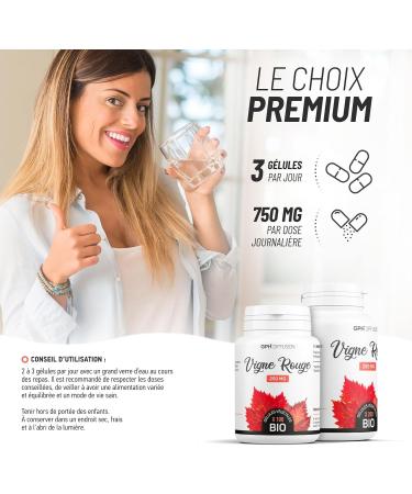 Organic Red Vine 250mg - 200 Vegetable Capsules - Buy Online on GoSupps.com