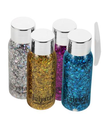FOMIYES 4pcs Set Colorful Eye Shadow Festival Glitter Body Glitter Gel Face Sparkles Glitter Gel Liquid