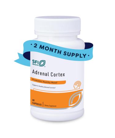Klaire Labs SFI Health Adrenal Cortex - Targeted Adrenal Support Supplements for Cortisol Health - Purified BSE-Free Lyophilized Extract from Pasture-Fed Bovine (60 Capsules)