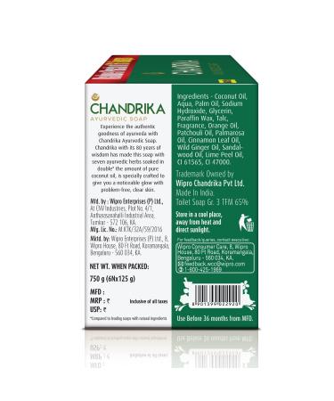 Chandrika Ayurvedic Soap 125g - Pack of 6 | Natural & Eco-Friendly International Shipping - Buy Online on GoSupps.com