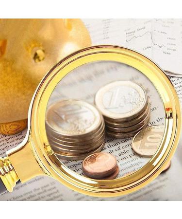 Magnifiers Hand-Held Magnifying Glass with Handle Gold 10 Times Maximum Size Lighting Reading Magnifier Comfortable Anniversary - Buy Online on GoSupps.com